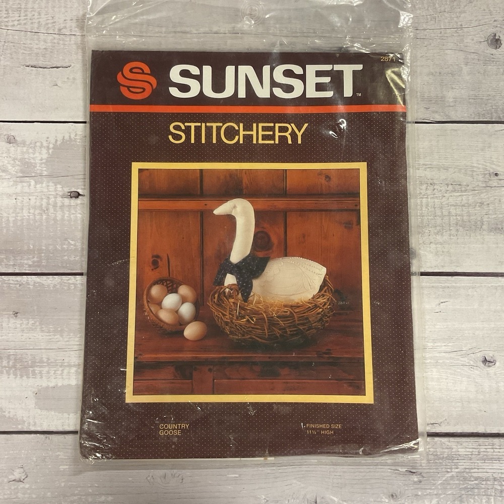 Sunset Stitchery Sunset Country Goose #2871 Vintage 1983 Embroidery Needle‎ Art